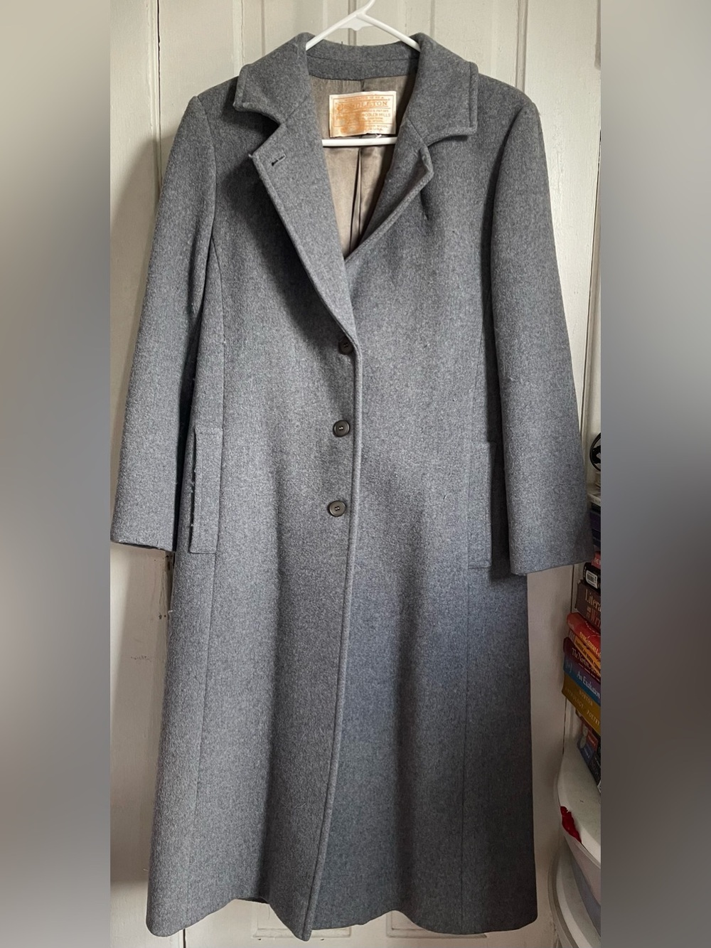 Pendleton Gray Wool Long Trench Coat